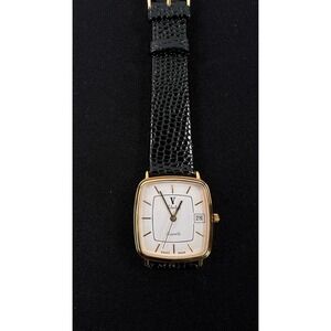 Vintage 1980s VALENTINO Roberto New Old Stock Tank Gold Plated Quartz 25mm Watch